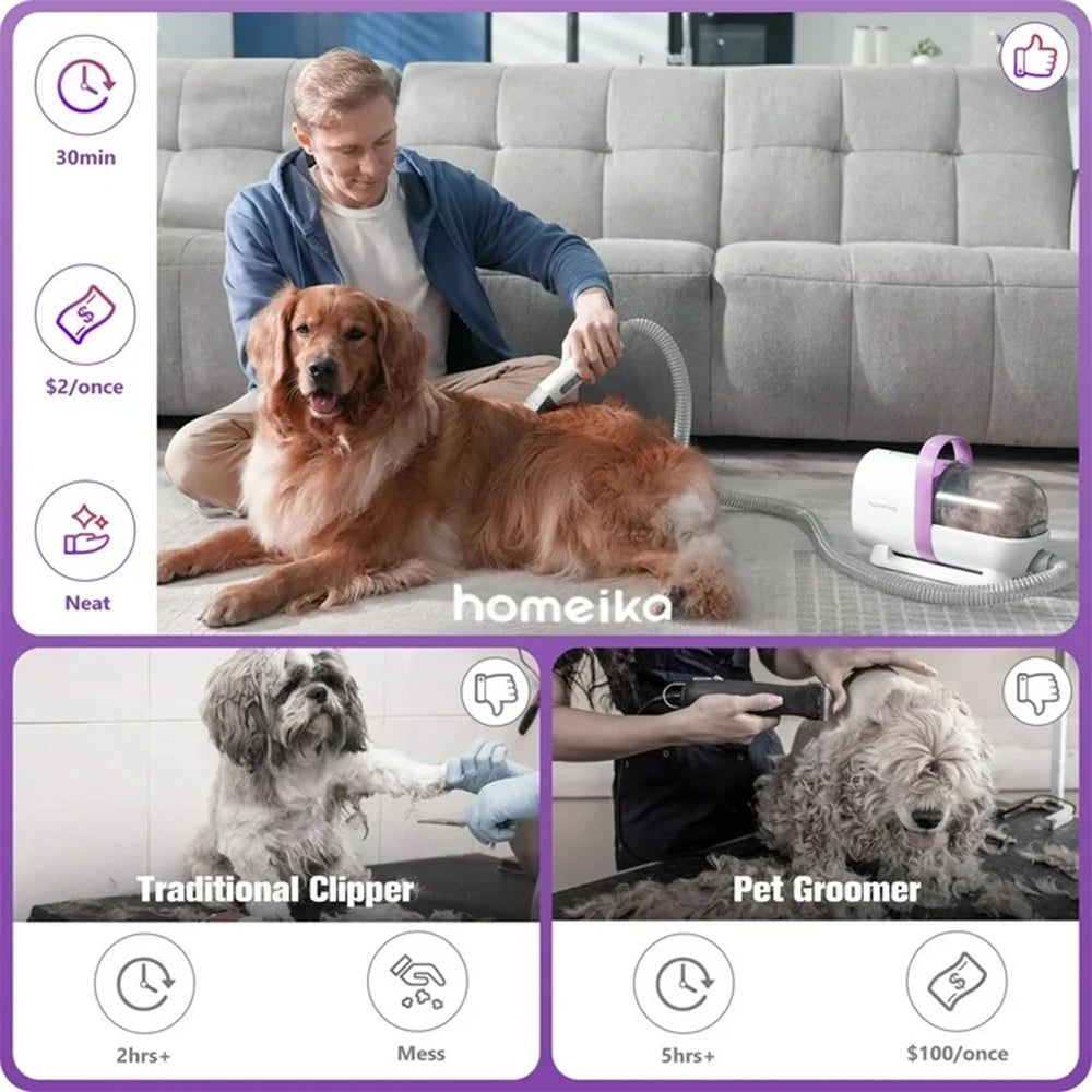 Homeika Pet Grooming Vacuum Kit